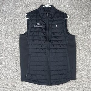 Primo Vest Quilted Puffer Mens Medium Black Lightweight Full Zip Sleeveless Golf